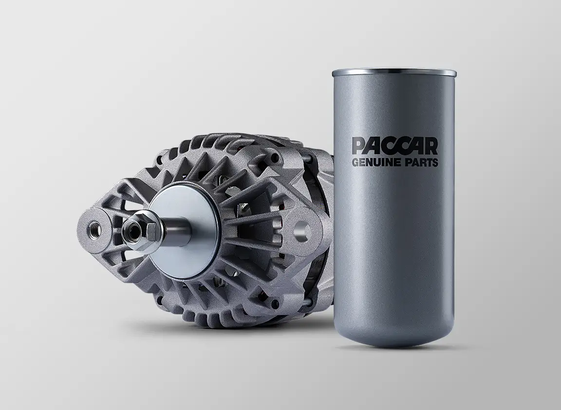 A PACCAR Genuine alternator and filter